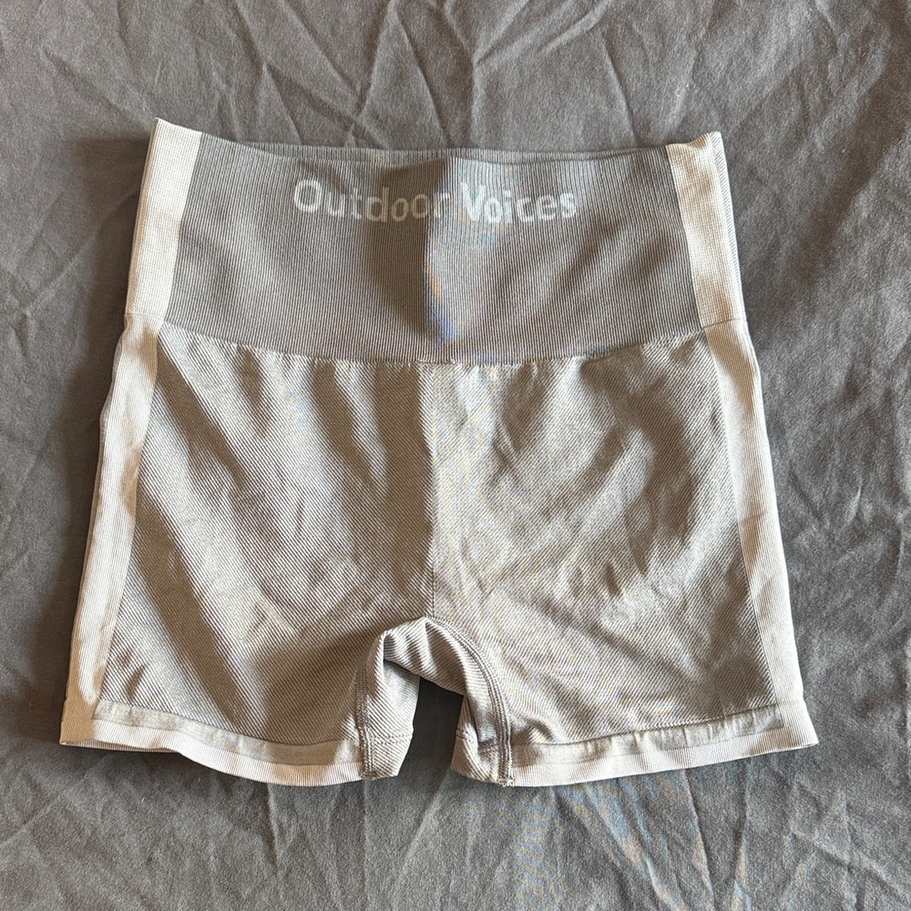 Outdoor Voices Women's Light Gray Bike Shorts